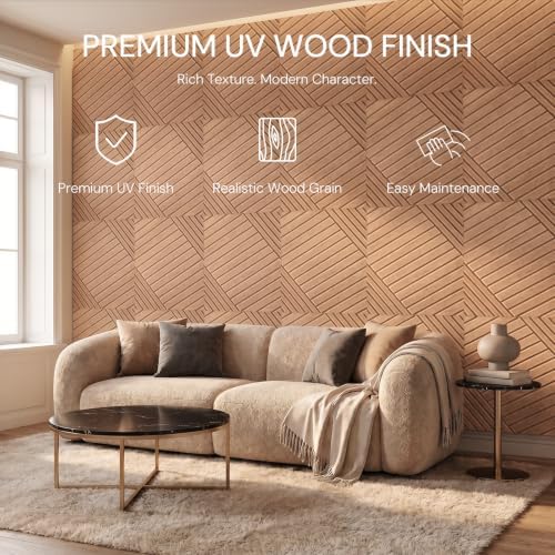 16Pack Acoustic Wall Panels, Wood Peel and Stick Wall Panels, Sound Proof Foam - Image 4
