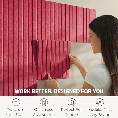 VIVELDA Felt Bulletin Board Tiles 48"x36" - Image 2