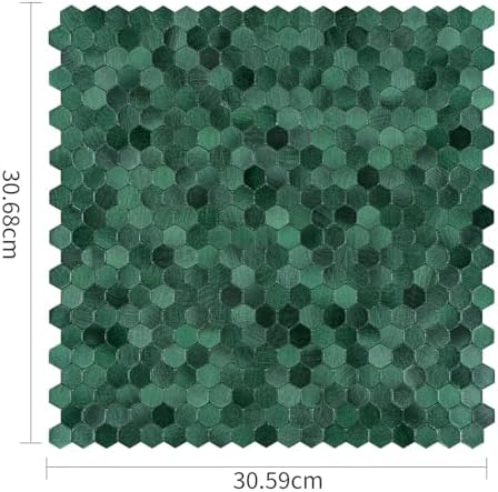 Select 5 Pack Hexagon Peel and Stick Backsplash Tiles, Hunter Green - Image 2