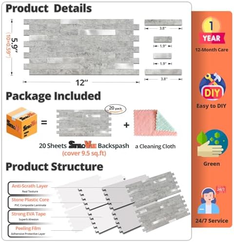StyloVue 20 Sheets Peel and Stick Backsplash - Image 6