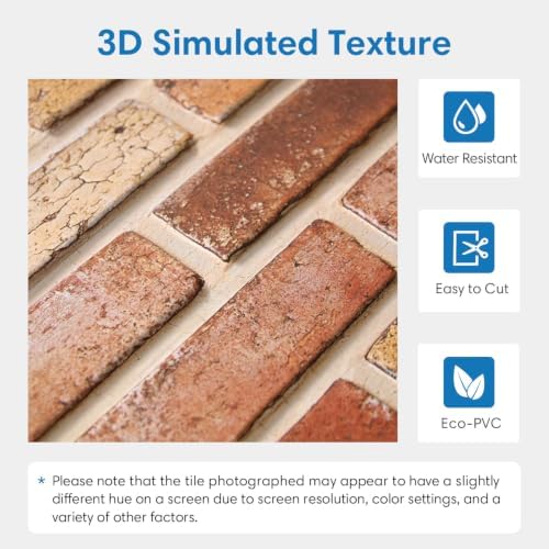 COMSTICKC 3D Faux Brick Wall Panels Peel and Stick Decorative Tiles - Image 4