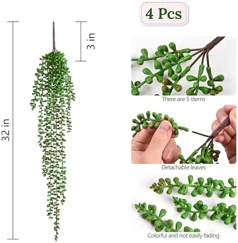 Waipfaru 4Pcs Artificial Hanging Plants - Image 5