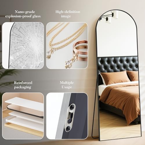DUMOS 63"x20" Arched Full Length Floor Mirror, Full Body Mirror - Image 5