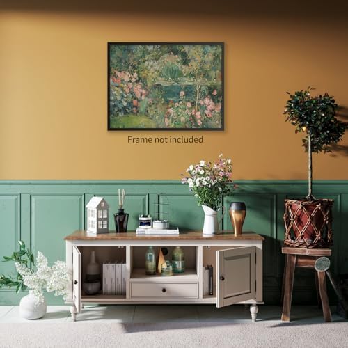 Haitunone Sage Green Scenery Garden Wall Art Landscape Botanical Wildflower - Image 4