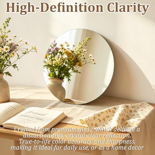10 inch Frameless Glass Round Mirror - Image 3