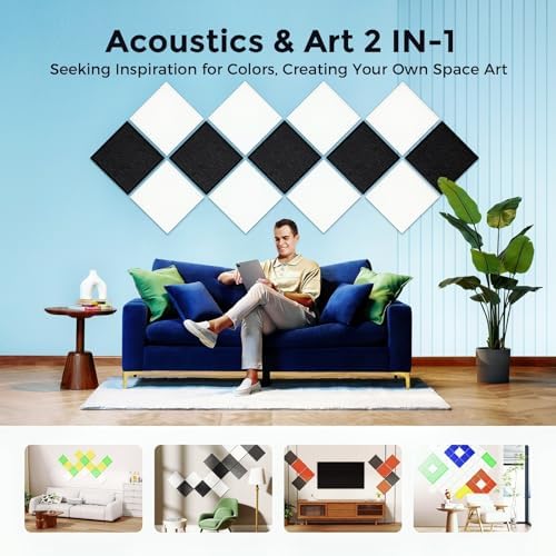 12 Pack Self-Adhesive Acoustic Panels, 2nd Generation Sound Absorbing Panel - Image 5