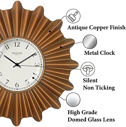18 Inch Mid Century Vintage Starburst Wall Clock - Image 2