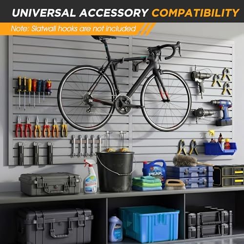 4'x8' Slatwall Panel Garage Storage System, PVC Slat Wall Paneling, Heavy Duty - Image 6