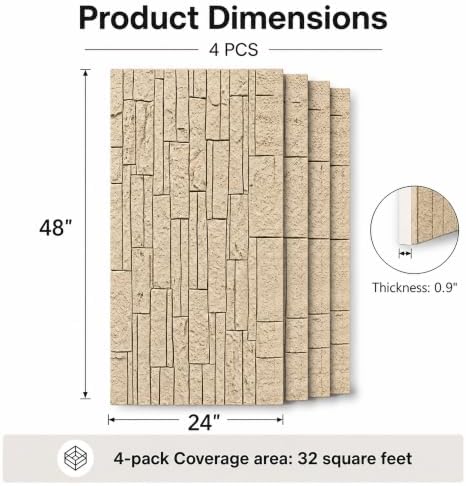 VooBang 3D Stacked Ledger Stone PU Wall Panels - Image 2