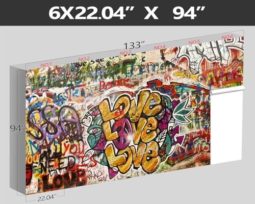 XMPMBM-Graffiti Art backsplash Large Decorative Wallpaper Colorful Alphabet - Image 4