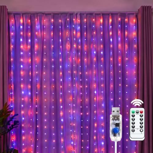 Brightown 300 LED Fairy Curtain Lights, 9.8ft x 9.8ft Curtain String Lights by Brightown