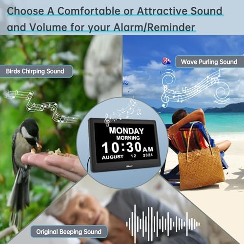 Soobest 12” Dementia Clocks for Seniors Extra Large, Digital Date Day Clock - Image 4