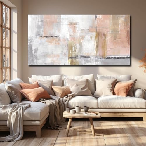 SOUGUAN Large Abstract Canvas Wall Art Modern Wall Decor Pink Art Posters - Image 2