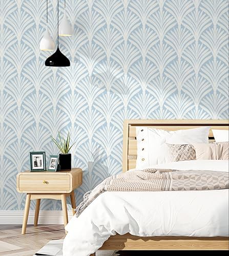 Hopepak Blue Peel and Stick Wallpaper Self Adhesive Removable Wall Paper - Image 2