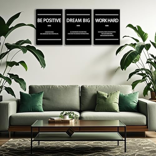 3 Panel Print Canvas Wall Art Motivational Office Wall Decor Painting - Image 4