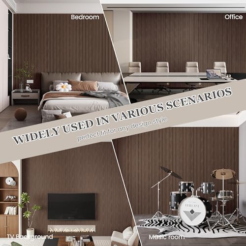 2 Pack Wood Salt Acoustic Wall Panels 94" x 23.6" x 0.8", Natural Walnut - Image 4