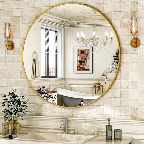 HARRITPURE Round Mirror 20 Gold Wall Mounted Circle Mirrors - Image 2