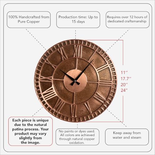 Handmade Copper Wall Clock Artisan Touch in Every Piece - Image 2