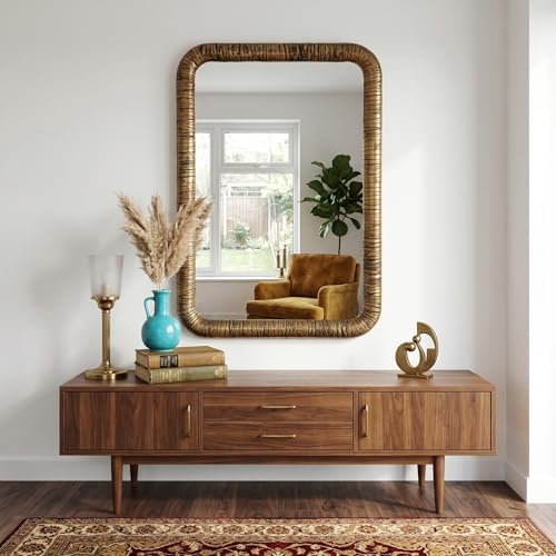 ARTPULSE 24x36 inch Vintage Farmhouse Rectangle Wall Mirror - Image 4
