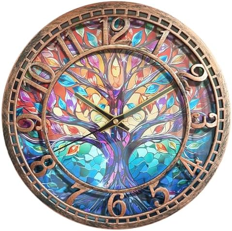 WANGIRO 12 Inch Tree of Life Wall Clock, Silent Clock by WANGIRO