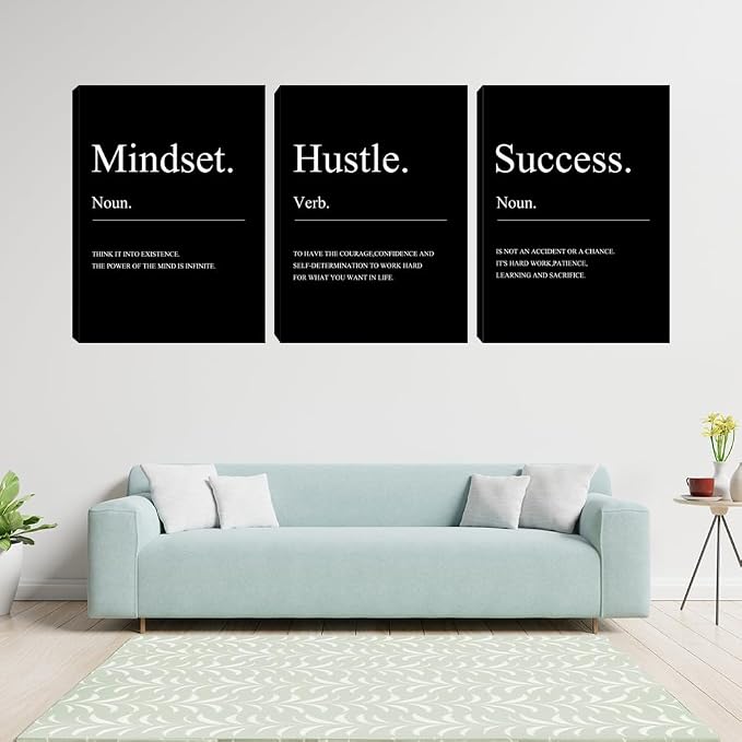 Motivational Wall Decor 3 Pieces Success Paintings Motivational Posters Prints - Image 2