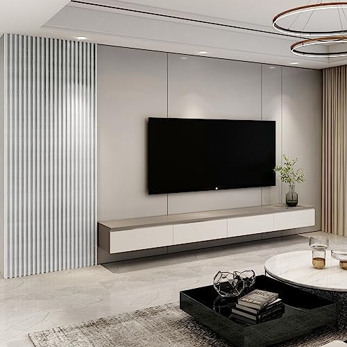 Art3d 96 x 6 Inch WPC Wood Diffuser Slat Wall Panel, Matte White - Image 2