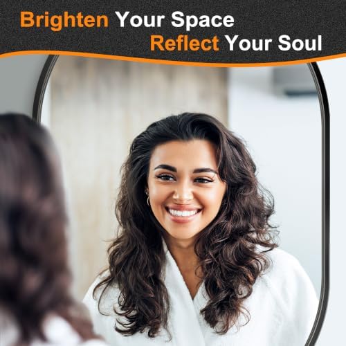 Delma 28x20 Black Oval Bathroom Mirror - Image 2