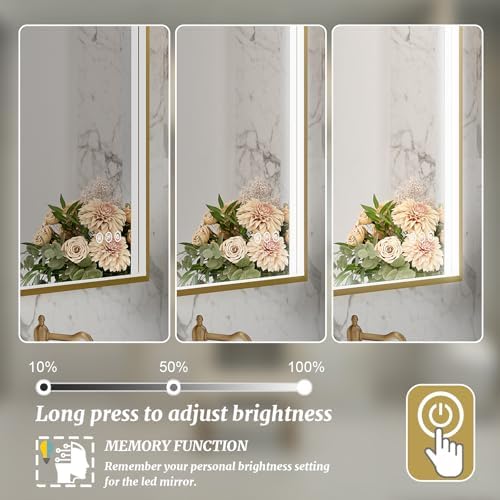 24x36 Inch LED Bathroom Mirror, Wall Mouted LED Vanity Mirror - Image 6