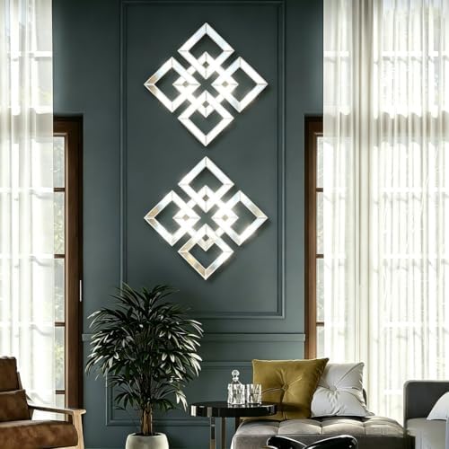 QMDECOR Square Mirrored Wall Decor Decorative Mirror 12x12 inches Modern - Image 4