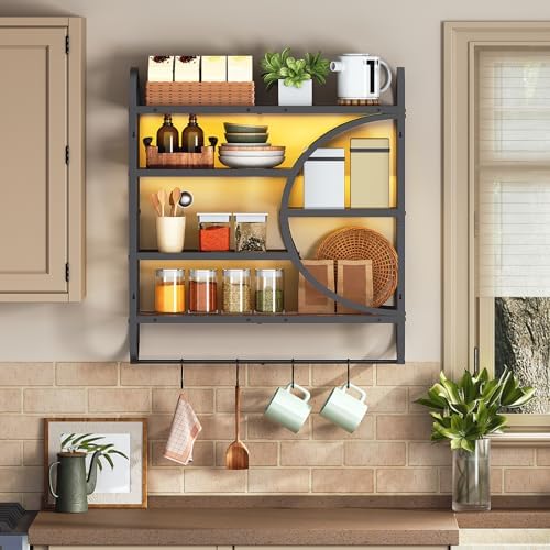 HOOBRO Gaming Floating Shelves for Wall, 28.9" LED Wall Shelf, Display Rack - Image 3