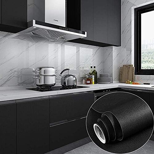 15.7" x 236.2" Black Wallpaper Self Adhesive and Removable Peel and Stick - Image 2
