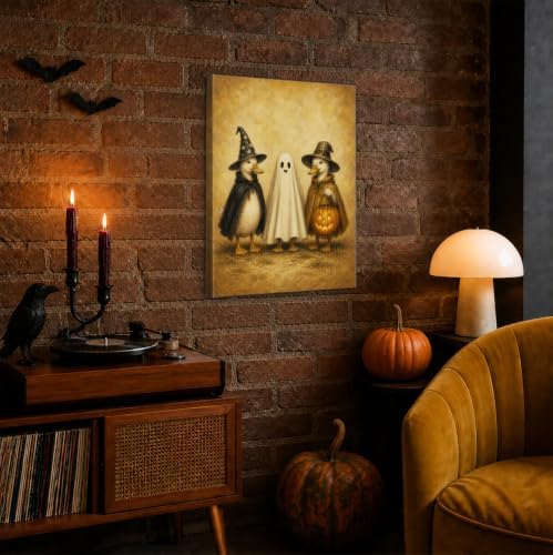 Halloween Geese as Witch and Ghost Canvas Wall Art, Witchy Print Wall Decor - Image 7