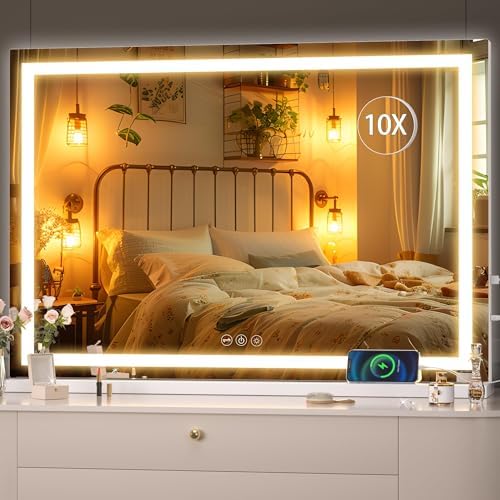 Hasipu Vanity Mirror with Lights, Lighted Makeup Mirror with Dimmable 3 Modes by Whatssuitableisthebest