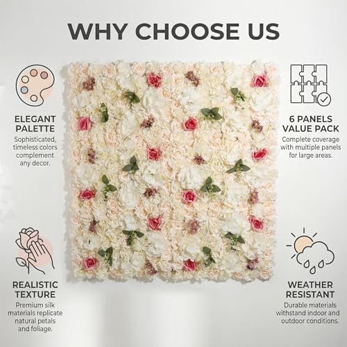Flower Wall Backdrop 6 Panels 16×24 Inch - Image 3
