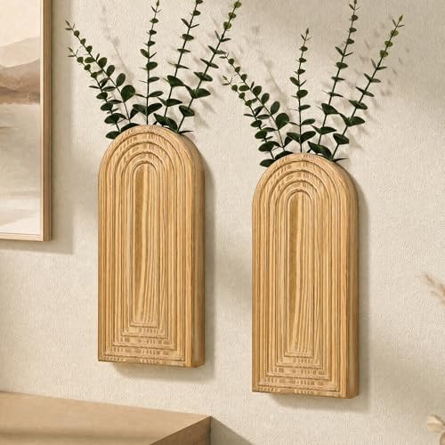 EOSAHR Wall Vase: Wall Planter for Indoor Plants & Fake Flowers, WarmYellow by EOSAHR