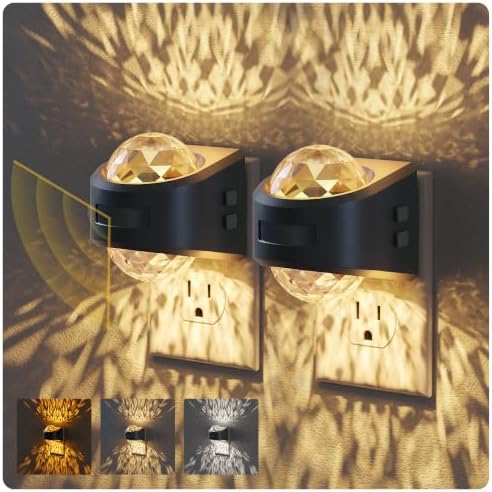 JandCase Motion Sensor Night Light, 3 Color Night Lights Plug into Wall by JandCase