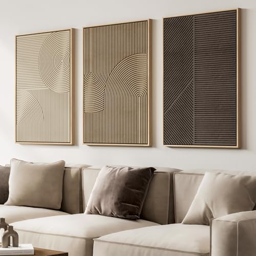 Large 3D Framed Neutral Abstract Wall Art - Image 5