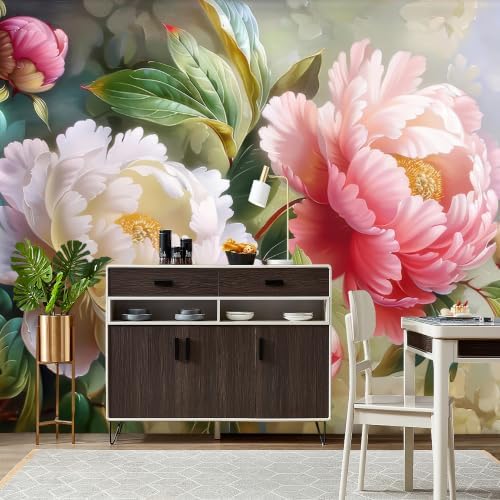 Realistic and Dreamy Digital Art, Blooming Peony Flowers, Illustration Style - Image 4