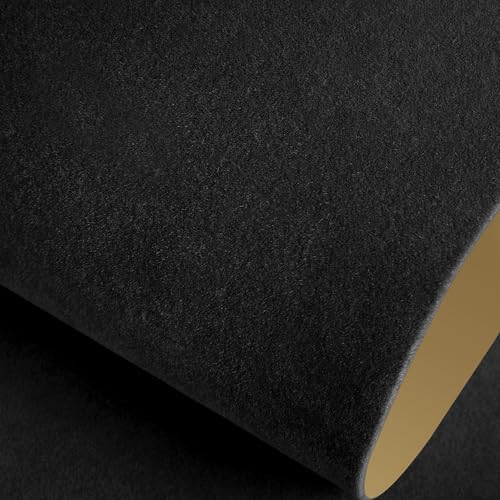 Livelynine Velvet Wallpaper 15.8x197 Black Peel and Stick Wallpaper Textured by Livelynine