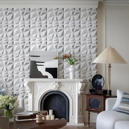 AMIGO 33 Piece 3D Wall Panels Diamond Pattern, High-Strength PVC, Recyclable - Image 6