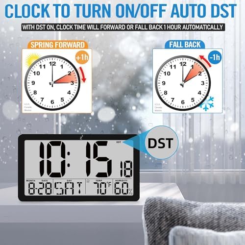 TXL Large Display Digital Wall Clock, Battery Operated - Image 5