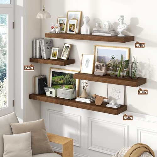 Heimlove Floating Shelves 23.6" W x 10.3" D Walnut Set of 2 - Image 6