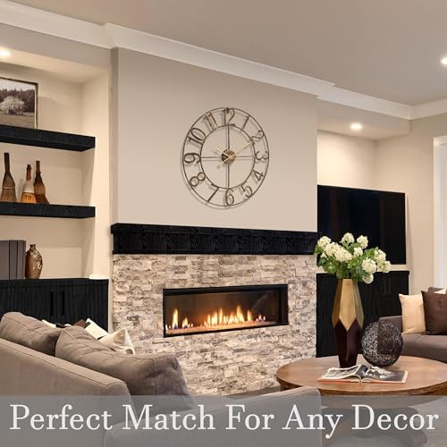 Sorbus Large Wall Clock, Metal Frame, Battery Powered - Image 3