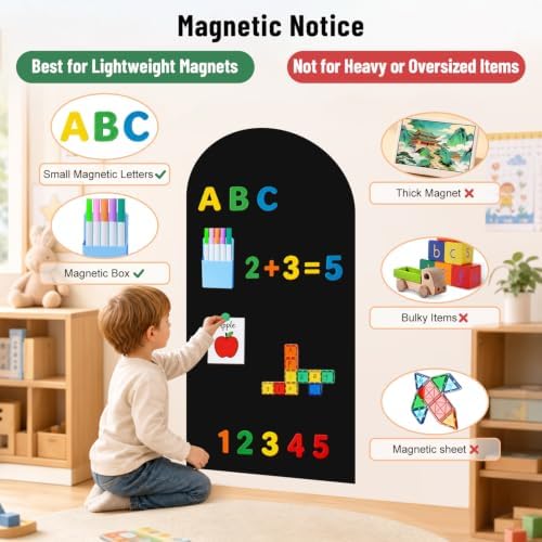 Magnetic Wall Decal for Kids 39.3x17.5 Inches Black New Magnetic Wall Decal - Image 5
