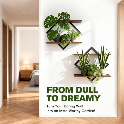 2 Pack Floating Wall Shelves Plant Holders - Image 6