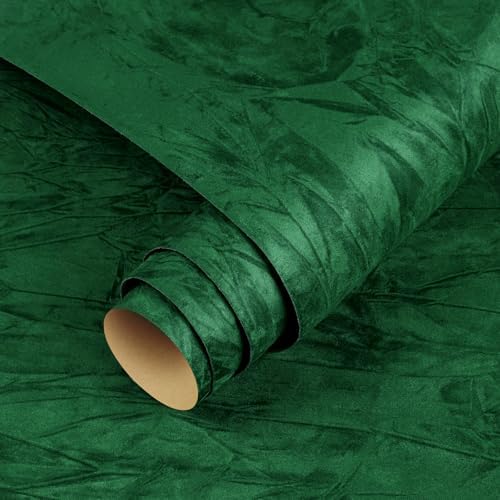 ReWallpaper 24in x 16.5ft Green Velvet Wallpaper Peel and Stick Emerald Green - Image 2