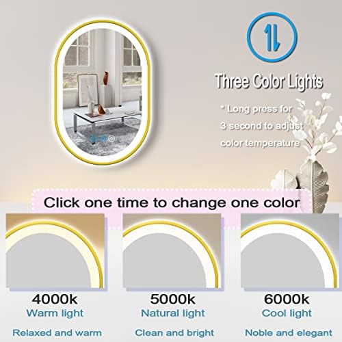 24 X 16 Inch Gold LED Oval Mirror - Image 4