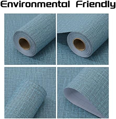 Peel and Stick Wallpaper Blue Grass Cloth Wall Paper - Image 4