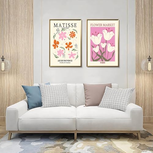 Matisse Wall Art Set of 3 Henri Matisse Abstract Pink Floral Posters Print - Image 2
