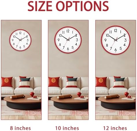8 Inch Wall Clock Battery Operated Silent Non Ticking Quartz - Image 3
